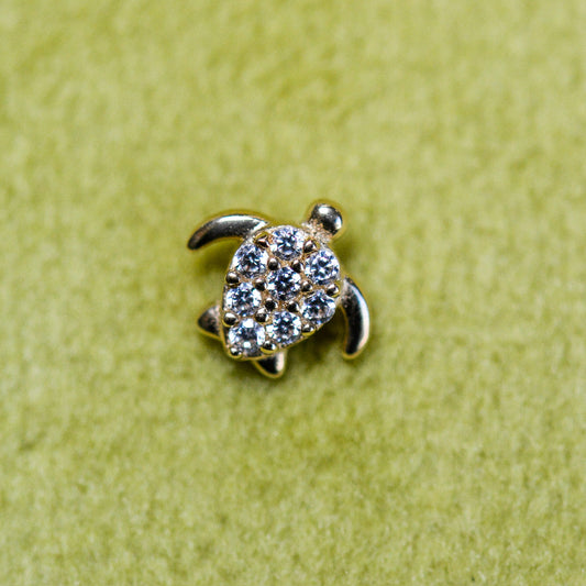 14K Turtle Stud